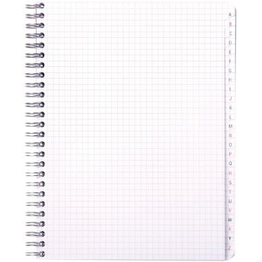 Répertoire à reliure intégrale 180 pages, format 17x22 cm, quadrillé 5x5, papier 70g