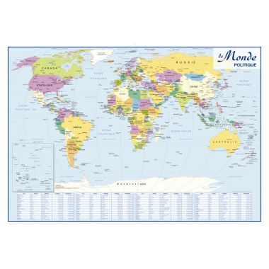 Carte souple recto verso l'Europe & le monde politique