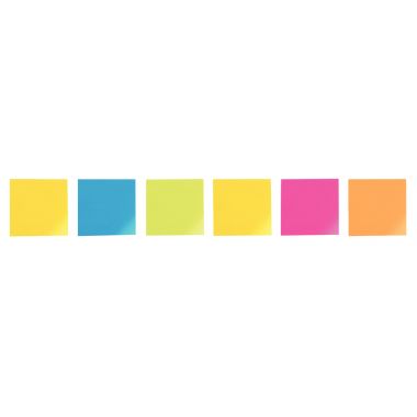 Paquet de 6 blocs de 90 feuilles Super Sticky post-it, 76 x 76 mm, couleurs CARNIVAL : Carnival : jaune soleil, turquoise, vert , rose néon et orange
