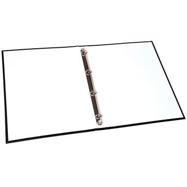 Classeur 4 anneaux en carton plastifié, format A4+, dos 2 cm, noir