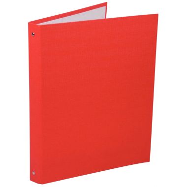 Classeur 4 anneaux en carton plastifié, format A4+, dos 2 cm, rouge