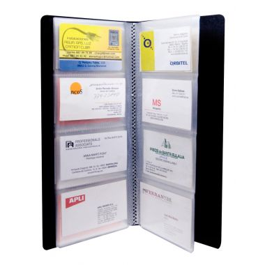 Porte cartes de visite 160 cartes en polypropylène noir
