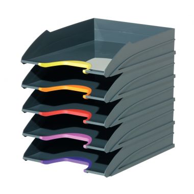 Lot de 5 corbeilles à courrier VARICOLOR