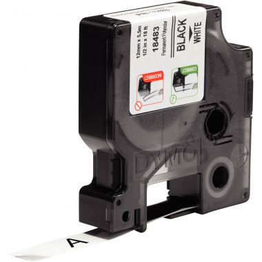 Recharge DYMO ruban polyester permanent 12mm x 5,5m noir sur blanc