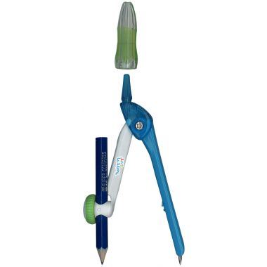 Compas métal TWIST'N SAFE bleu