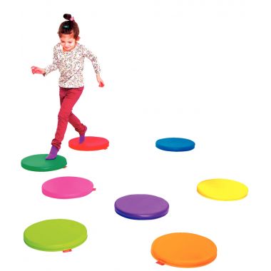 Set de 12 coussins ronds en mousse coloris assortis