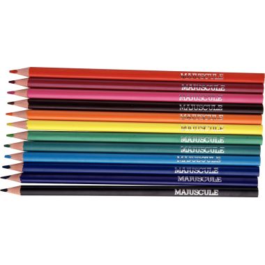 Pochette de 12 crayons de couleur Majuscule triangulaires assortis