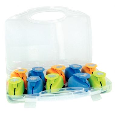 Valisette de 10 perforateurs déco grand modèle assortis dont 1 gratuit