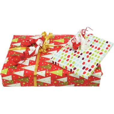 Boîte de 10 rouleaux de papier cadeau motifs assortis dimension 2m x 0,70 m
