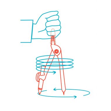 Compas métal TWIST'N SAFE bleu