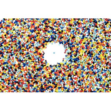 Bocal de 500 grammes de perles rocailles opaques diamètre 2,5 mm assortis