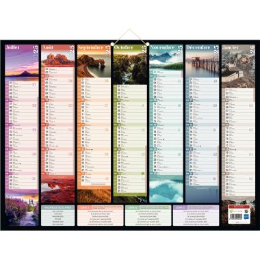 Calendrier semestriel 7 mois par face Bancolor 40,5x55cm