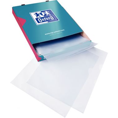 Oxford - Boite de 100 pochettes coin en PVC lisse 15/100ème, incolore - 400052803