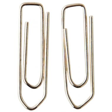 Boîte de 100 trombones 25 mm bout chevron nickelé