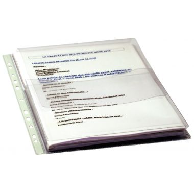 Exacompta - Sachet de 10 pochettes plan perforées en polypropylène avec rabat - 5503E