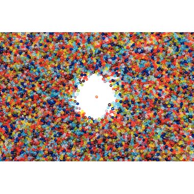 Bocal de 500 grammes de perles rocailles transparentes diamètre 2,5 mm assortis