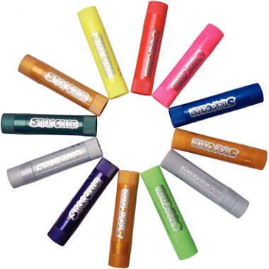 Boite de 12 sticks de gouache, coloris Fluo et métal