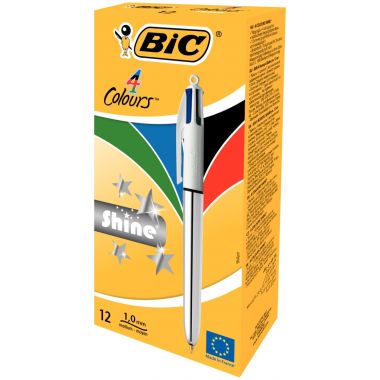 Bic - Stylo bille 4 Couleurs Shine silver - 982873
