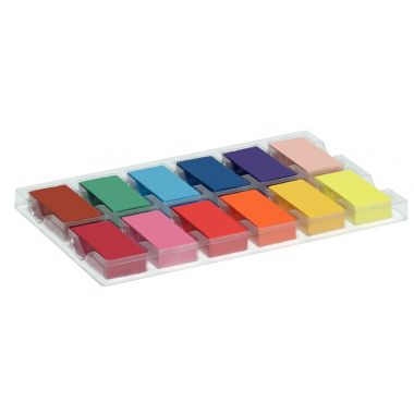 Étui de 12 craies cire rectangulaire assorties