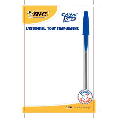 Bic - Stylo bille Bic Cristal pointe moyenne coloris bleu - 847898