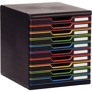 Module 10 tiroirs MODULO noir/arlequin