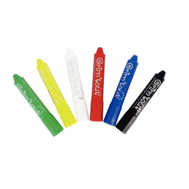 Lot de 6 sticks de 4,7 grammes de maquillage à l'eau coloris vifs