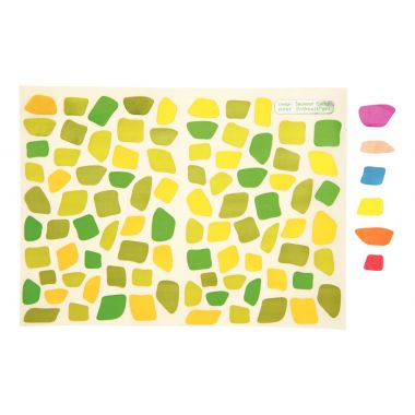 Pochette de 1 092 gommettes mosaïques métallisées assorties