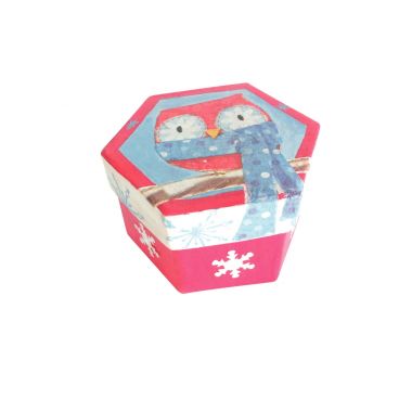 Lot de 10 boîtes hexagonales en carton, diamètre 8 cm