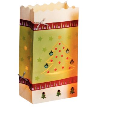 Sachet de 5 photophores en papier blanc