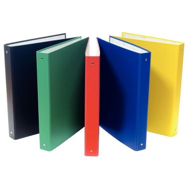 Classeur 4 anneaux en carton plastifié, format A4, dos 4 cm, jaune