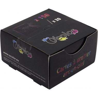 Bloc de 150 mini cartes à gratter arc-en-ciel