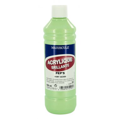 Coffret de 8 flacons 500 ml de peinture acrylique "ULTRA GLOSS", couleurs pep's