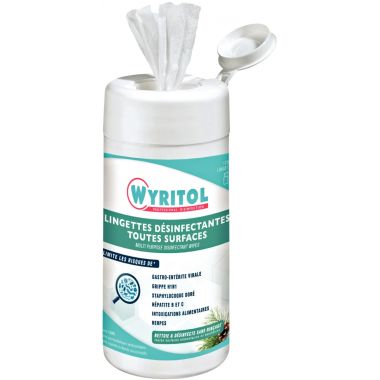 Wyritol - Boite de 120 lingettes WYRITOL désinfectantes toutes surfaces - PV56151004