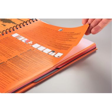 Cahier à reliure intégrale FILINGBOOK format A4+ quadrillé 5x5, 200 pages perforées