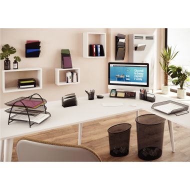 Lot de 3 corbeilles à courrier MESH en métal noires