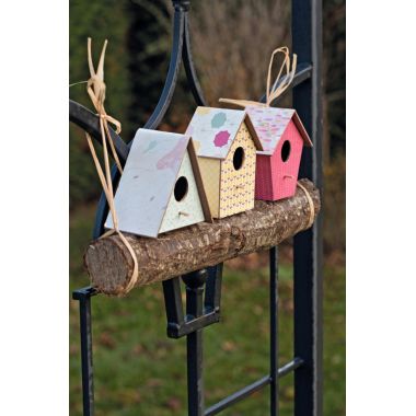 Lot de 6 nichoirs à oiseaux en carton, modèles assortis