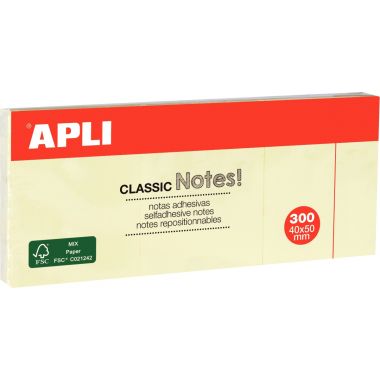 Lot de 3 blocs de 100 feuilles notes adhésif repositionnable, 50 x 40 mm, coloris jaune