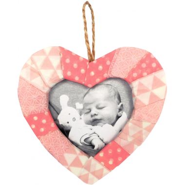 Lot de 10 cadres coeur à suspendre en bois