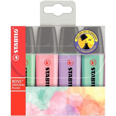 Stabilo - Pochette de 4 surligneurs Boss pastels assortis - 70/4-2
