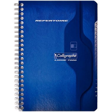Répertoire à reliure intégrale 180 pages, format A5, quadrillé 5x5, papier 70g