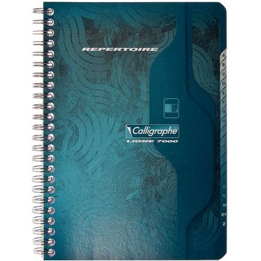 Répertoire à reliure intégrale 180 pages, format A5, quadrillé 5x5, papier 70g