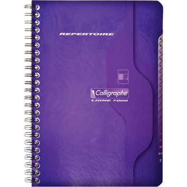 Répertoire à reliure intégrale 180 pages, format A5, quadrillé 5x5, papier 70g