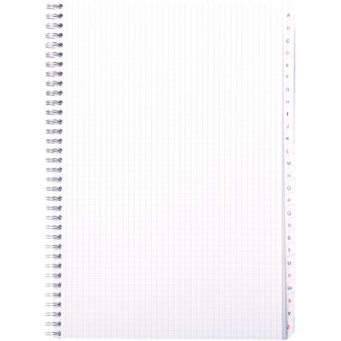 Répertoire à reliure intégrale 180 pages, format A4, quadrillé 5x5, papier 70g