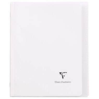 Piqûre 96 pages KOVERBOOK, format 17x22 cm, seyès 90g, couverture polypropylène incolore