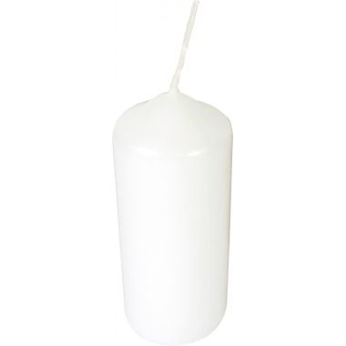 Lot de 12 bougies blanches, hauteur 10 cm, diamètre 4 cm