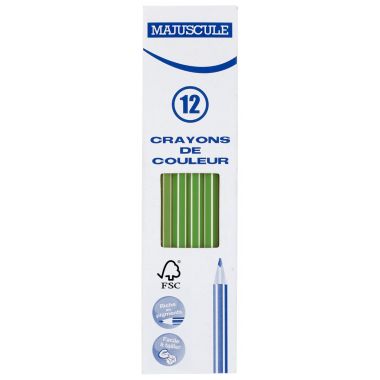 Boîte de 12 crayons de couleur Majuscule 3mm vert clair