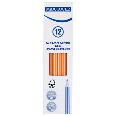 Boîte de 12 crayons de couleur Majuscule 3mm orange