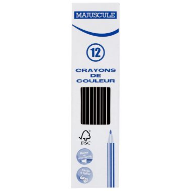 Boîte de 12 crayons de couleur Majuscule 3mm noir