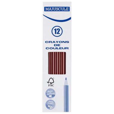 Boîte de 12 crayons de couleur Majuscule 3mm marron