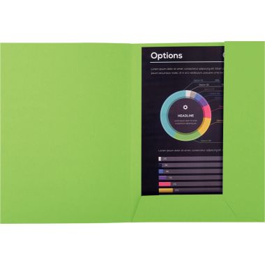 Paquet de 50 chemises 2 rabats ROCK"S 210g, format 24x32 cm, vert